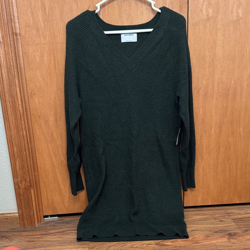 Old Navy Dark Green Long Sleeve Dress